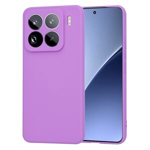 Husa pentru  Xiaomi 15 Pro Liquid Silicone, subțire, captusita cu microfibra, anti amprentă, protectie cameră foto, Mov