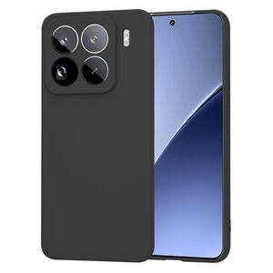 Husa pentru  Xiaomi 15 Pro Liquid Silicone, subțire, captusita cu microfibra, anti amprentă, protectie cameră foto, Negru