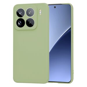 Husa pentru  Xiaomi 15 Pro Liquid Silicone, subțire, captusita cu microfibra, anti amprentă, protectie cameră foto, Verde