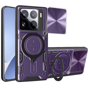 Husa pentru  Xiaomi 15 Pro cu protecție pentru cameră și suport magnetic integrat Ring Shockproof, Mov