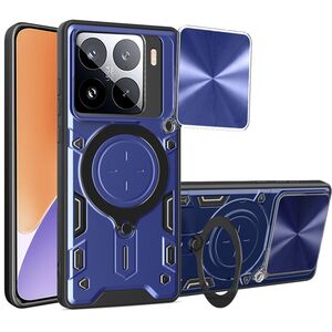 Husa pentru  Xiaomi 15 cu protecție pentru cameră și suport magnetic integrat Ring Shockproof, Albastru