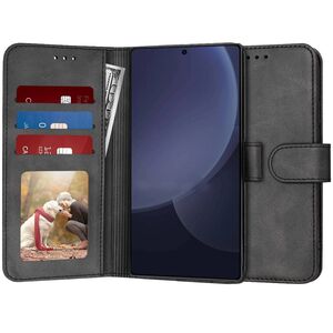 Husa pentru  Samsung Galaxy S25 Ultra tip carte 360 Kickstand Portofel Multifunctional, Protectie Completa, Negru electric