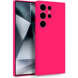 Husa pentru Samsung Galaxy S25 Ultra Liquid Silicone, subțire, captusita cu microfibra, anti amprentă, protectie cameră foto, Fucsia