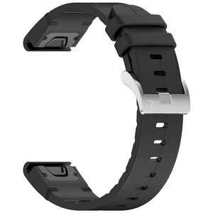 Curea pentru Garmin Fenix 3/3 HR/5X/5X Plus/6X/6X Pro/7X/7X Pro Solar 26 mm Quickfit silicon - Negru