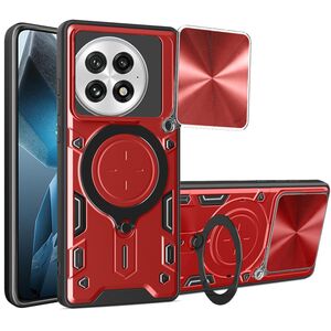 Husa pentru  OnePlus 13 Ring Armor Kickstand Tough Rugged Cover cu protectie camera, Rosu