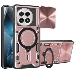 Husa pentru  OnePlus 13 cu protecție pentru cameră și suport magnetic integrat Ring Shockproof, Roz