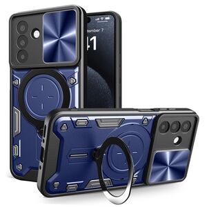 Husa pentru  Samsung Galaxy A26 cu protecție pentru cameră și suport magnetic integrat Ring Shockproof, Albastru