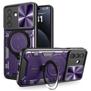 Husa pentru  Samsung Galaxy A26 cu protecție pentru cameră și suport magnetic integrat Ring Shockproof, Mov