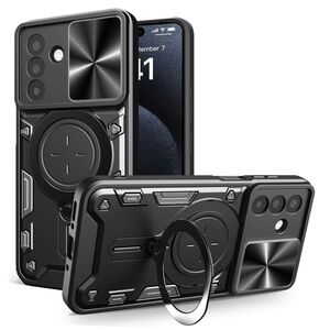 Husa pentru  Samsung Galaxy A26 cu protecție pentru cameră și suport magnetic integrat Ring Shockproof, Negru