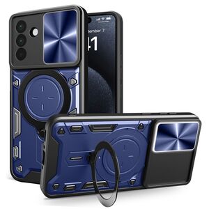 Husa pentru  Samsung Galaxy A56 cu protecție pentru cameră și suport magnetic integrat Ring Shockproof, Albastru