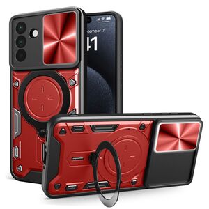 Husa pentru  Samsung Galaxy A56 cu protecție pentru cameră și suport magnetic integrat Ring Shockproof, Rosu