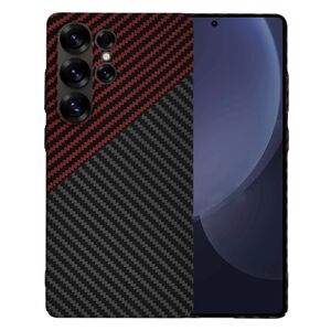 Husa pentru  Samsung Galaxy S25 Ultra CarbonFiber UltraSlim, Lightweight, Rosu inchis