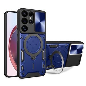 Husa pentru  Samsung Galaxy S25 Ultra cu protecție pentru cameră și suport magnetic integrat Ring Shockproof, Albastru