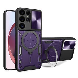 Husa pentru  Samsung Galaxy S25 Ultra cu protecție pentru cameră și suport magnetic integrat Ring Shockproof, Mov