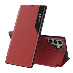 Husa pentru  Samsung Galaxy S25 Ultra tip carte, Smart View, Rosu