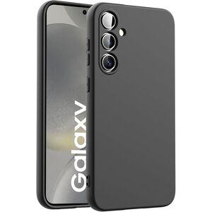 Husa pentru  Samsung Galaxy S25+ Liquid Silicone, subțire, captusita cu microfibra, anti amprentă, protectie cameră foto, Negru