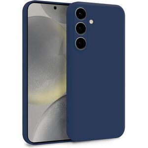 Husa pentru  Samsung Galaxy S25+ Liquid Silicone, subțire, captusita cu microfibra, anti amprentă, protectie cameră foto, Albastru