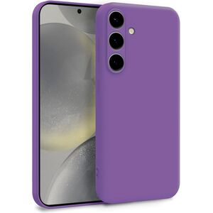 Husa pentru  Samsung Galaxy S25+ Liquid Silicone, subțire, captusita cu microfibra, anti amprentă, protectie cameră foto, Mov