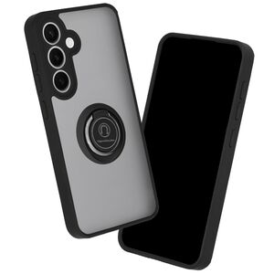 Husa de protectie pentru  Samsung Galaxy S25+ premium cu inel stand rotativ, suport magnetic si bumper anti-alunecare - Negru