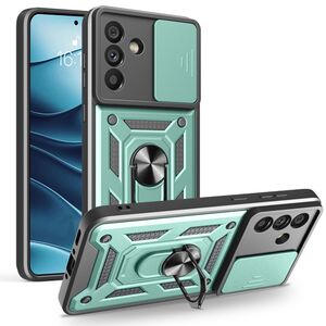Husa pentru  Samsung Galaxy A56 Ring Armor Kickstand Tough Rugged Cover cu protectie camera, Verde