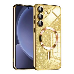 Husa pentru  Samsung Galaxy S25+ cu MagSafe Sparkle Glare Detachable Layer, cu protectie lentile - Auriu