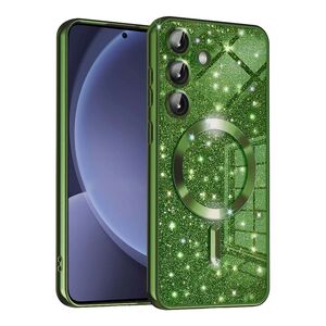 Husa pentru  Samsung Galaxy S25+ cu MagSafe Sparkle Glare Detachable Layer, cu protectie lentile - Verde