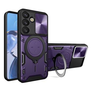 Husa pentru  Samsung Galaxy S25 cu protecție pentru cameră și suport magnetic integrat Ring Shockproof, Mov