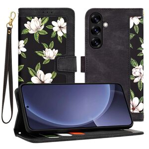 Husa tip carte pentru  Samsung Galaxy S25+, functie stand si port carduri, Negru