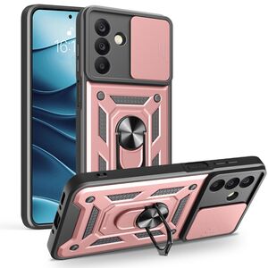 Husa pentru  Samsung Galaxy A26 Ring Armor Kickstand Tough Rugged Cover cu protectie camera, Roz