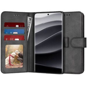 Husa pentru  Xiaomi Redmi Note 14 Pro+ Plus tip carte 360 Kickstand Portofel Multifunctional, Protectie Completa, Negru