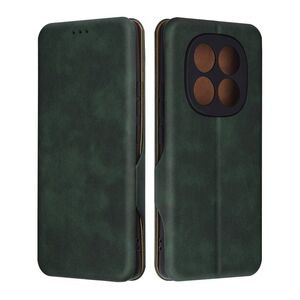 Husa tip carte pentru Xioami Redmi Note 14 Pro 5G Smart Wallet fata - spate protectie 360 - Verde