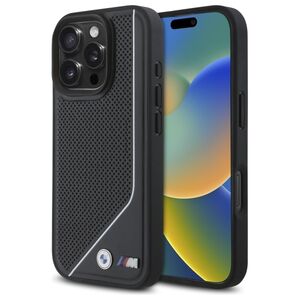 Husa premium pentru  iPhone 16 Pro compatibila MagSafe BMW Signature - Negru royal