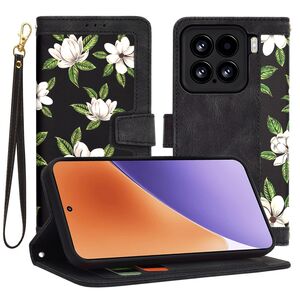 Husa tip carte pentru  Xiaomi 15, functie stand si port carduri, Negru