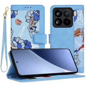 Husa tip carte pentru  Xiaomi 15 Pro, functie stand si port carduri, Albastru