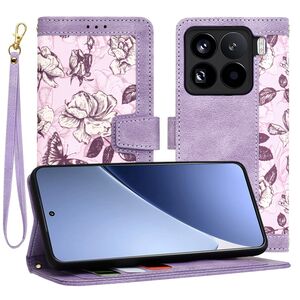 Husa tip carte pentru  Xiaomi 15 Pro, functie stand si port carduri, Mov
