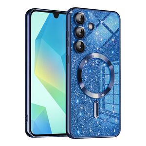 Husa pentru Samsung Galaxy A16 cu MagSafe Sparkle Glare Detachable Layer, cu protectie lentile - albastru