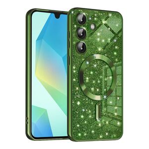 Husa pentru Samsung Galaxy A16 cu MagSafe Sparkle Glare Detachable Layer, cu protectie lentile - verde