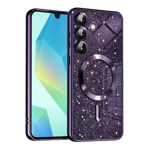 Husa pentru Samsung Galaxy A16 cu MagSafe Sparkle Glare Detachable Layer, cu protectie lentile - mov