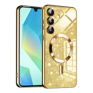 Husa pentru Samsung Galaxy A16 cu MagSafe Sparkle Glare Detachable Layer, cu protectie lentile - auriu