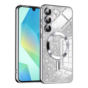 Husa pentru Samsung Galaxy A16 cu MagSafe Sparkle Glare Detachable Layer, cu protectie lentile - argintiu