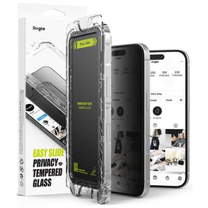 [Pachet 2x] Folie sticla iPhone 16 Pro Ringke Easy Slide Tempered Glass, privacy