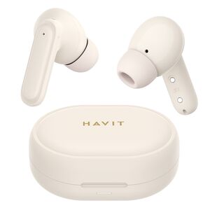 Casti Bluetooth TWS Noise Canceliing Havit TW950, bej/roz