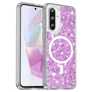 Husa pentru  Samsung Galaxy A36 compatibila Magsafe cu sclipici Sparkels Series - Violet