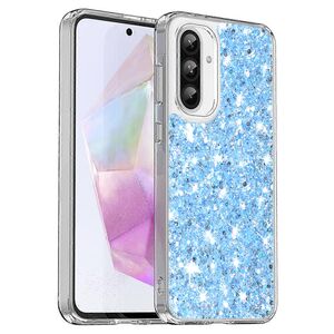 Husa pentru  Samsung Galaxy A36 cu sclipici Liquid Crystal Glitter, Albastru