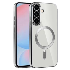 Husa pentru  Samsung Galaxy A56 cu MagSafe si protectie pentru lentile anti-shock 1.5 mm transparent - Argintiu