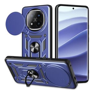 Husa pentru  Xiaomi Redmi Note 14 Pro+ Plus Ring Armor Kickstand Tough Rugged Cover cu protectie camera, Albastru