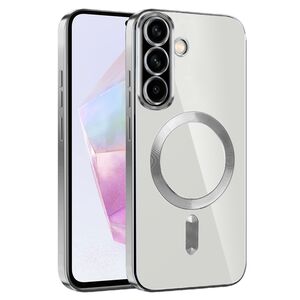 Husa pentru  Samsung Galaxy A36 cu MagSafe si protectie pentru lentile anti-shock 1.5 mm transparent - Argintiu