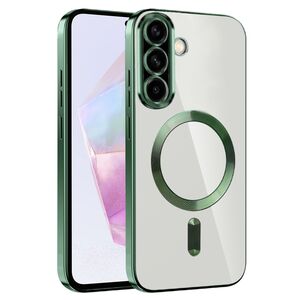 Husa pentru  Samsung Galaxy A36 cu MagSafe si protectie pentru lentile anti-shock 1.5 mm transparent - Verde