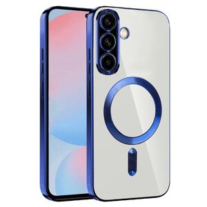 Husa pentru  Samsung Galaxy A56 cu MagSafe si protectie pentru lentile anti-shock 1.5 mm transparent - Albastru