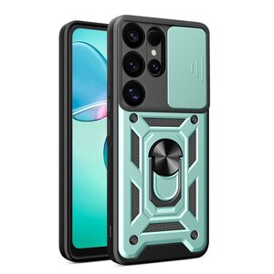 Husa pentru  Samsung Galaxy S25 Ultra Ring Armor Kickstand Tough Rugged Cover cu protectie camera, Verde